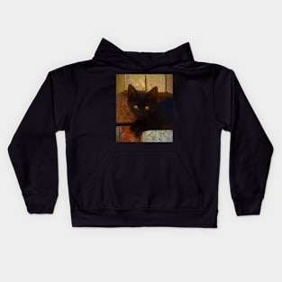 Black Kitten Kids Hoodie